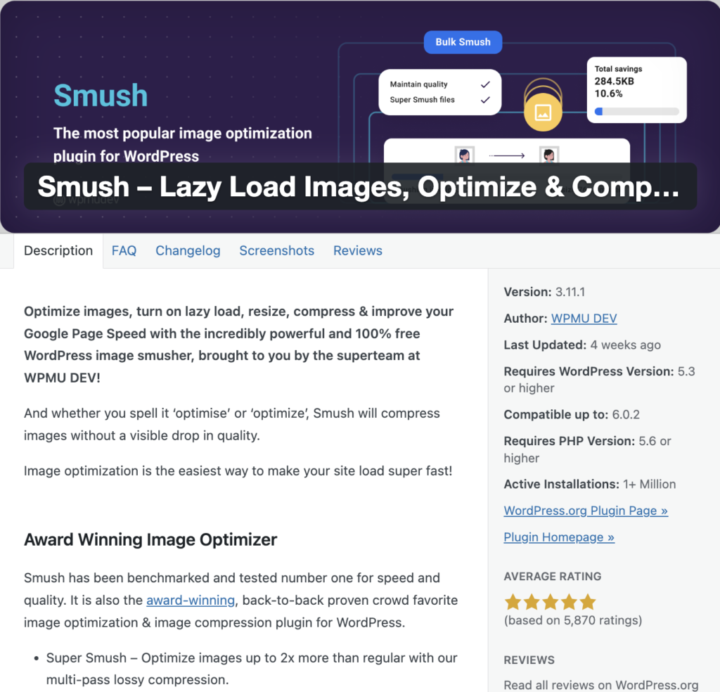 Smush Features List